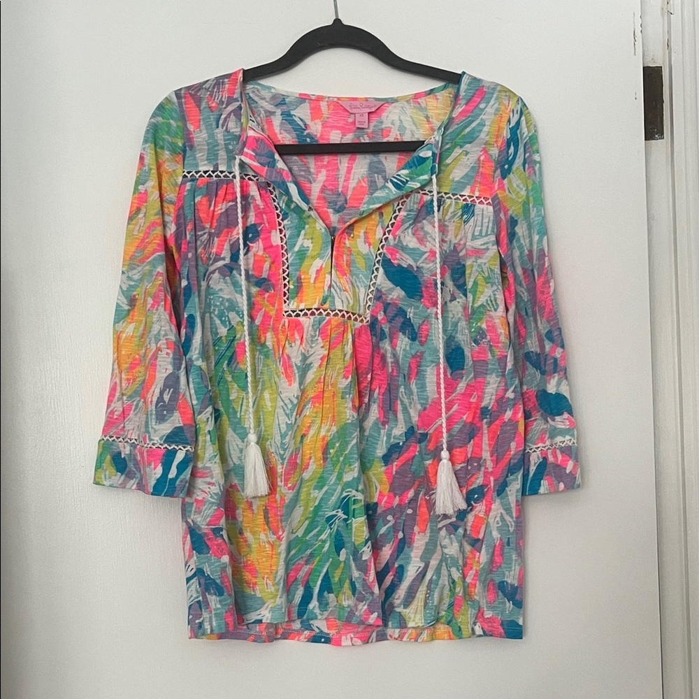 Lilly Pulitzer Pink and Blue Patterned Top